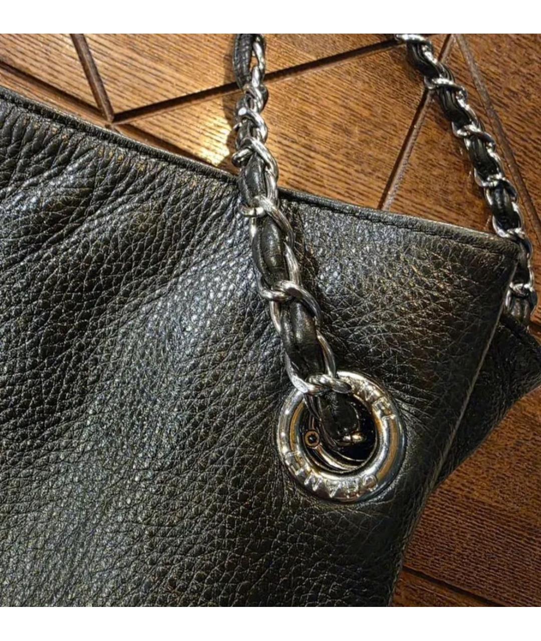 CHANEL Черная кожаная сумка через плечо, фото 5