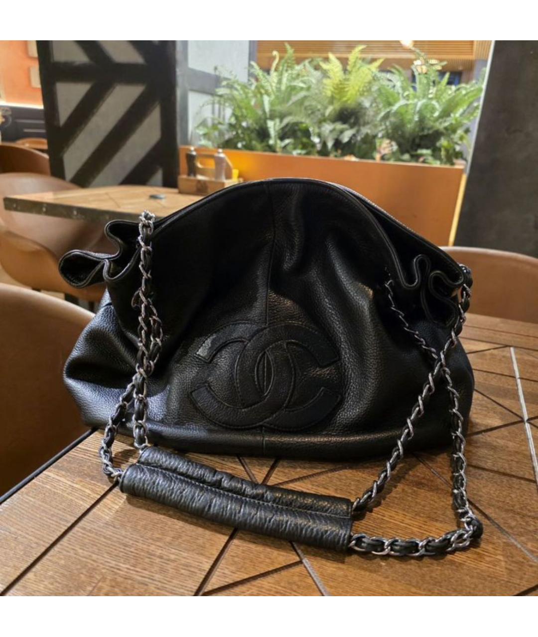 CHANEL Черная кожаная сумка через плечо, фото 6