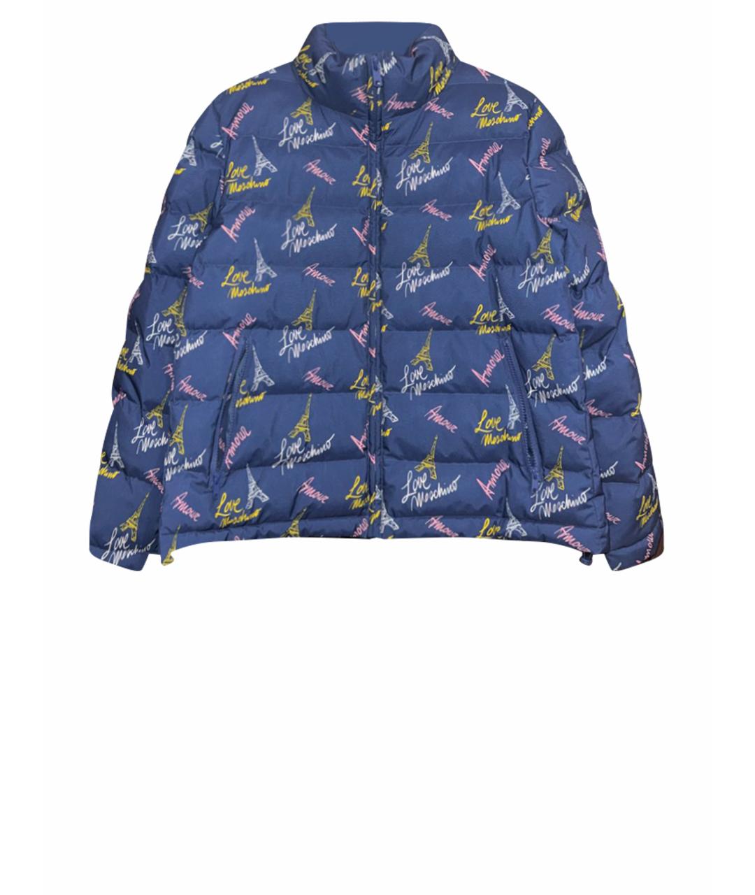 LOVE MOSCHINO Темно-синяя полиэстеровая куртка, фото 1
