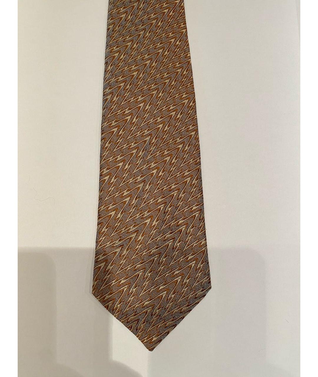 LANVIN Коричневый шелковый галстук, фото 5