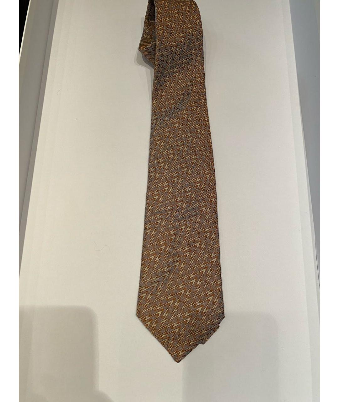 LANVIN Коричневый шелковый галстук, фото 6