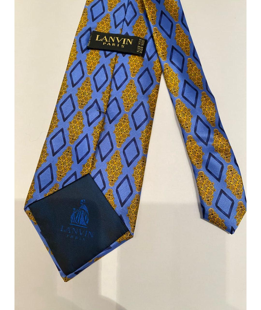 LANVIN Синий шелковый галстук, фото 3