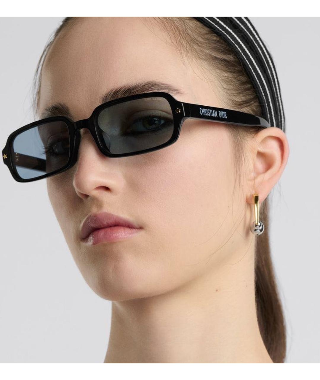 CHRISTIAN DIOR Черные пластиковые солнцезащитные очки, фото 2