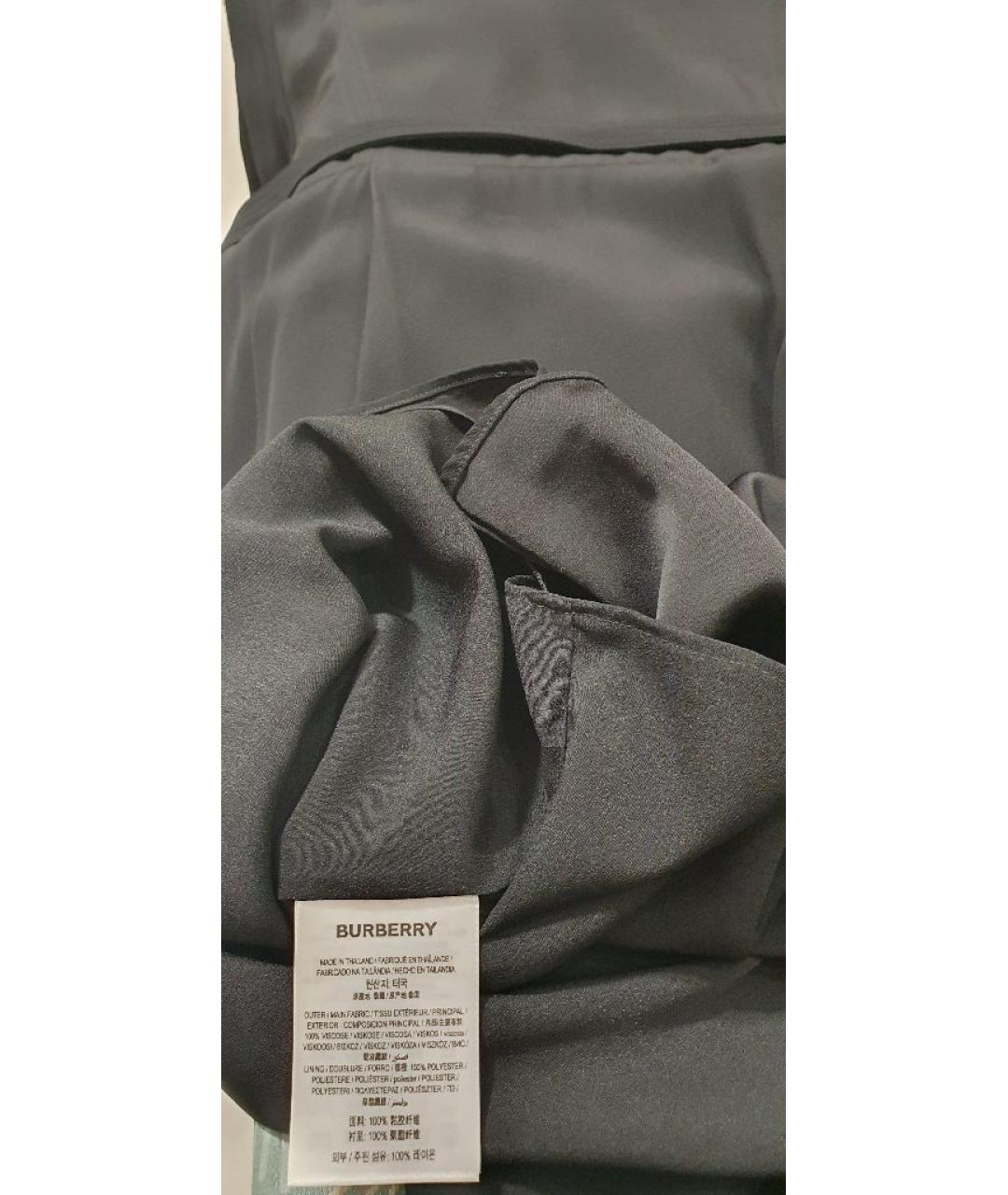 BURBERRY Черное вискозное повседневное платье, фото 9