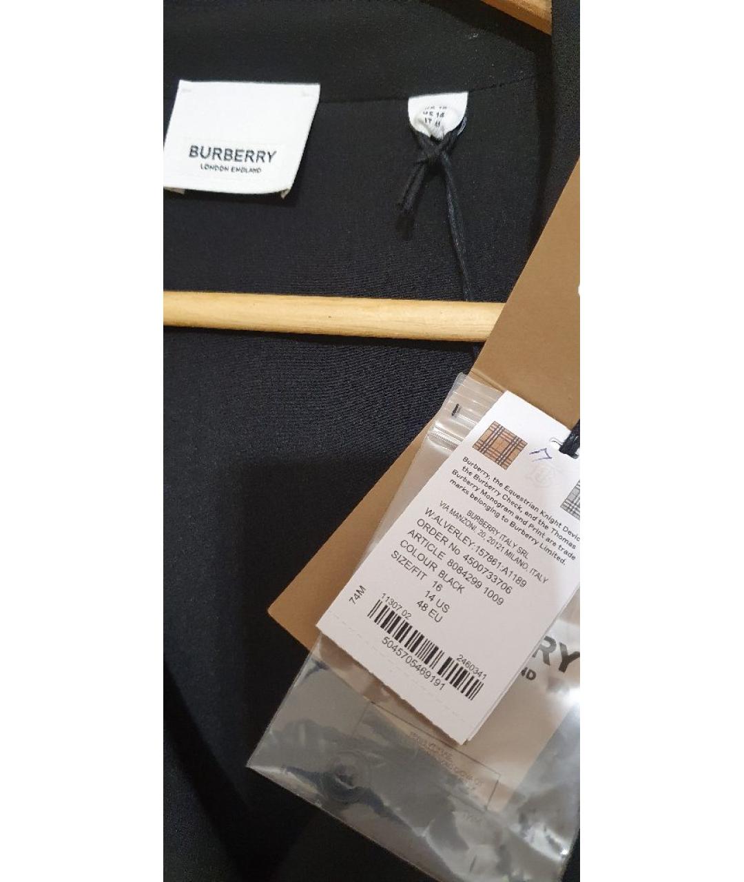 BURBERRY Черное вискозное повседневное платье, фото 3