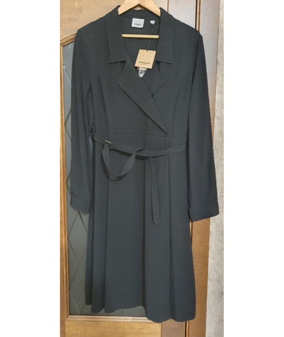 BURBERRY Черное вискозное повседневное платье, фото 10