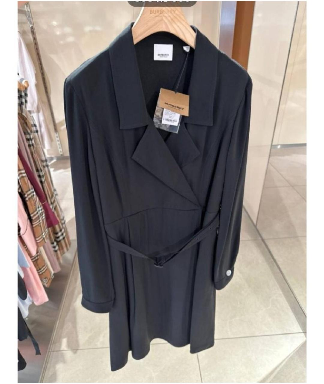 BURBERRY Черное вискозное повседневное платье, фото 5