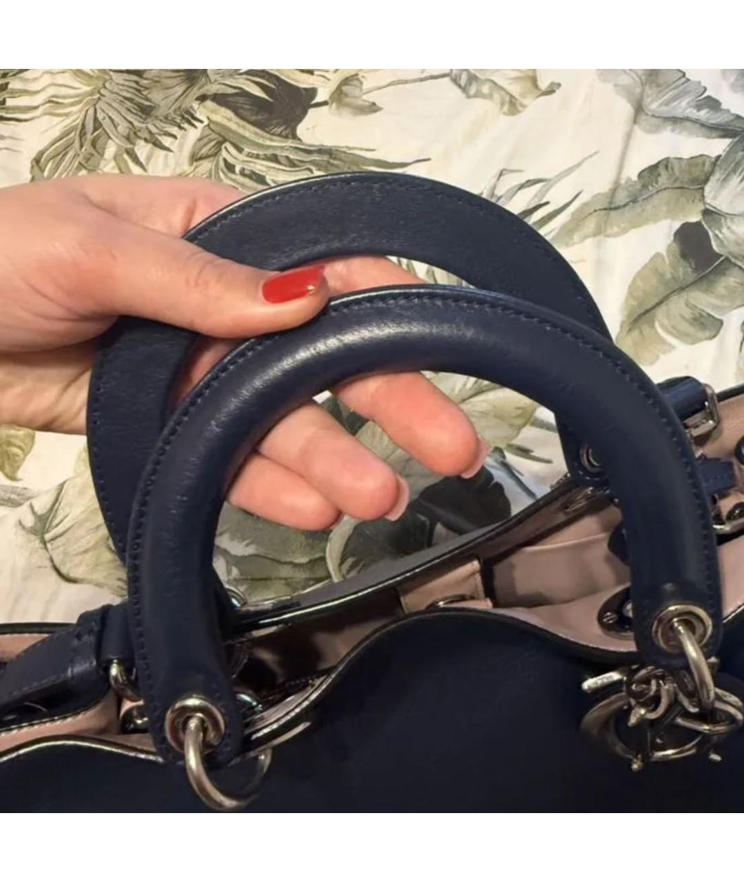 CHRISTIAN DIOR Темно-синяя кожаная сумка через плечо, фото 4