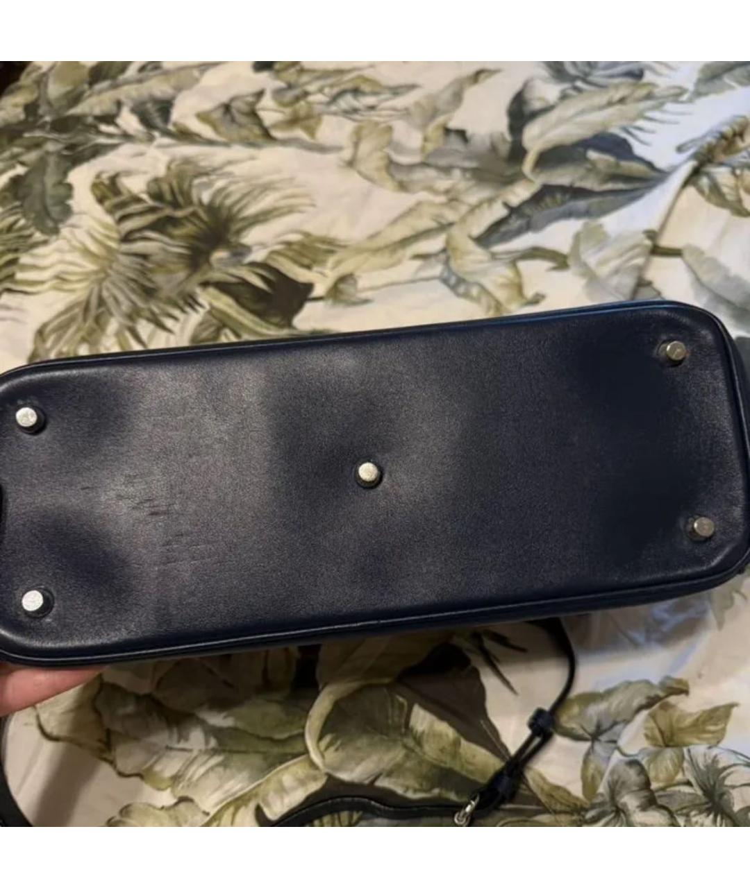 CHRISTIAN DIOR Темно-синяя кожаная сумка через плечо, фото 5