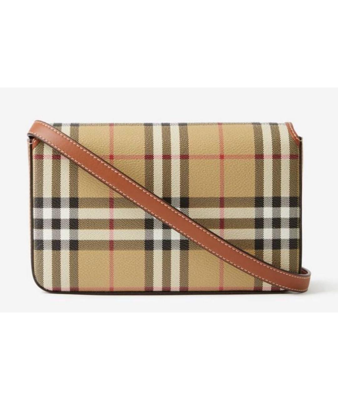 BURBERRY Бежевая кожаная сумка через плечо, фото 2