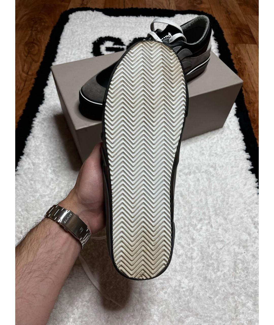 PALM ANGELS Черные кожаные низкие кроссовки / кеды, фото 7