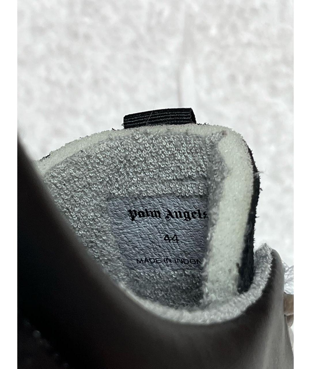 PALM ANGELS Черные кожаные низкие кроссовки / кеды, фото 5