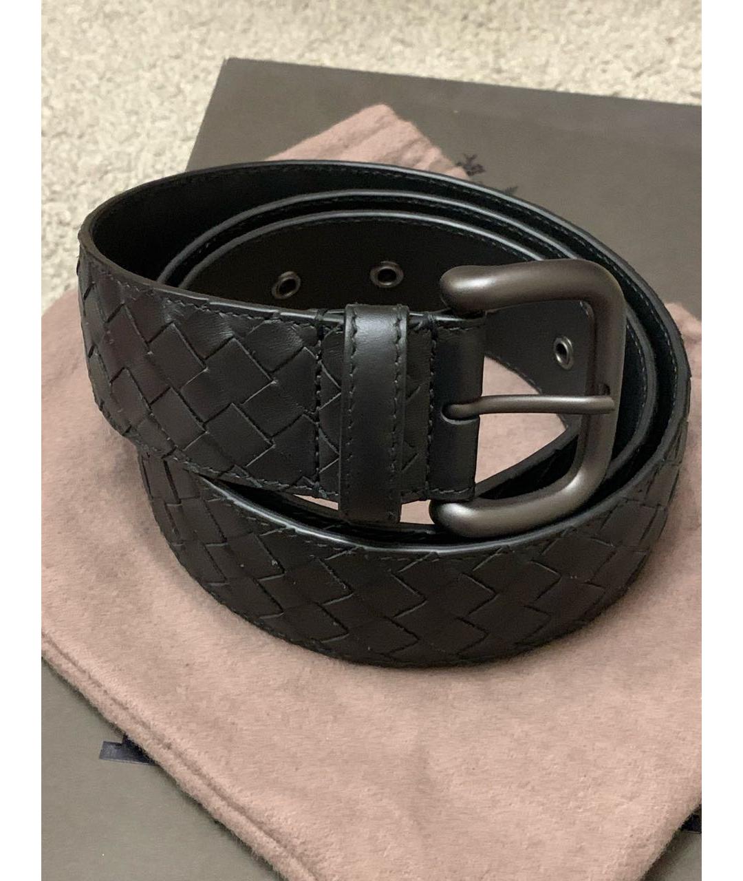 BOTTEGA VENETA Черный кожаный ремень, фото 4