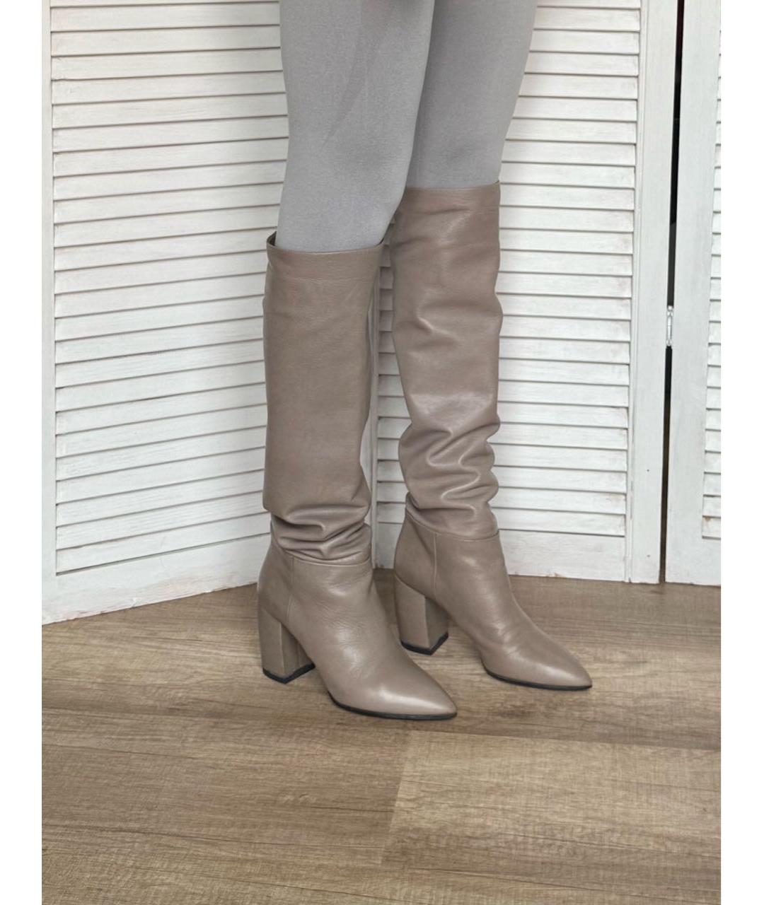 PRADA Бежевые кожаные сапоги, фото 2