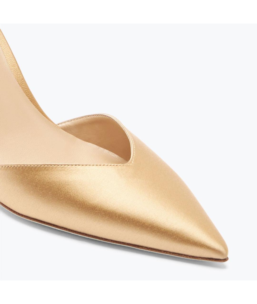 RENE CAOVILLA Золотые текстильные туфли, фото 4