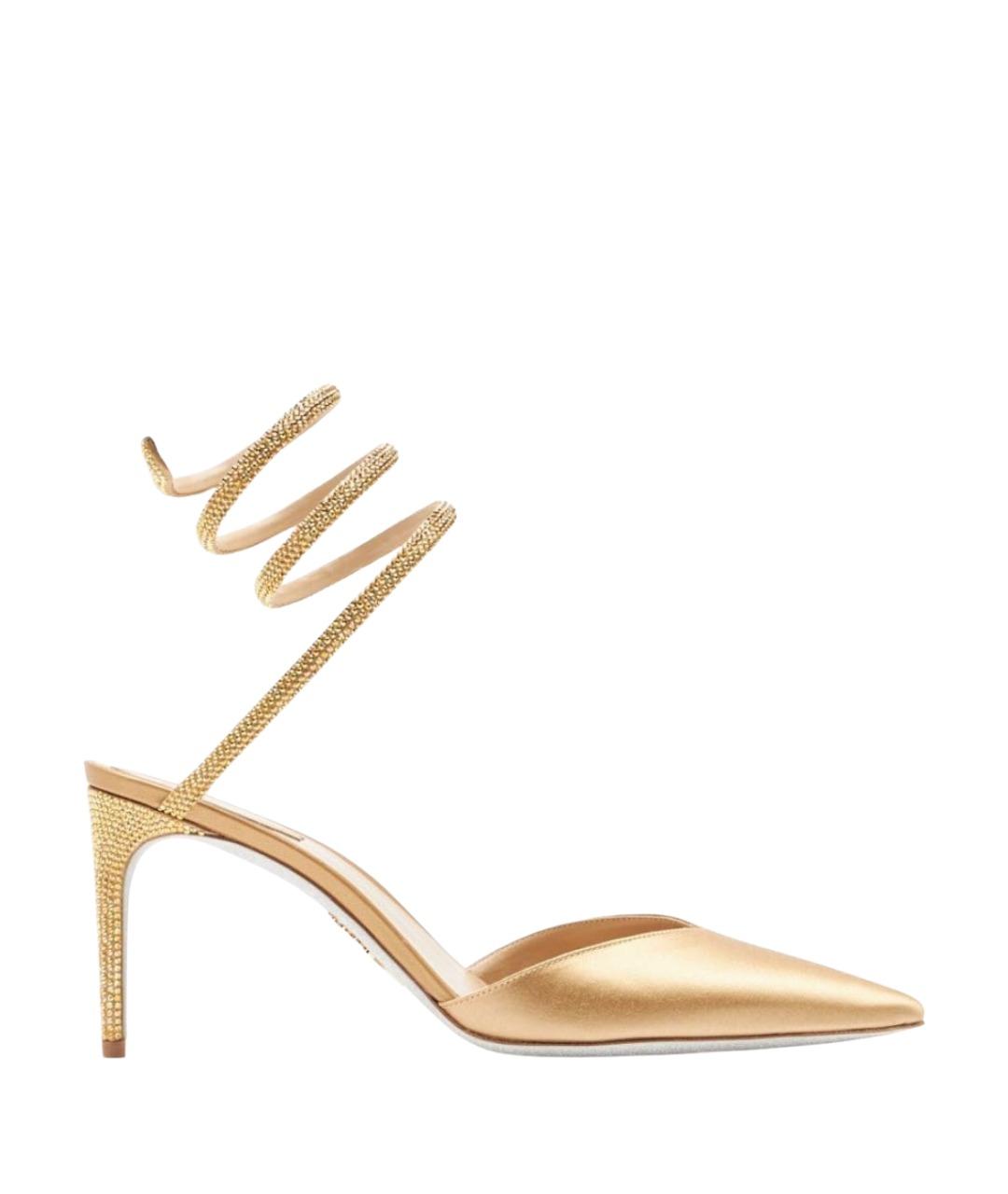 RENE CAOVILLA Золотые текстильные туфли, фото 1