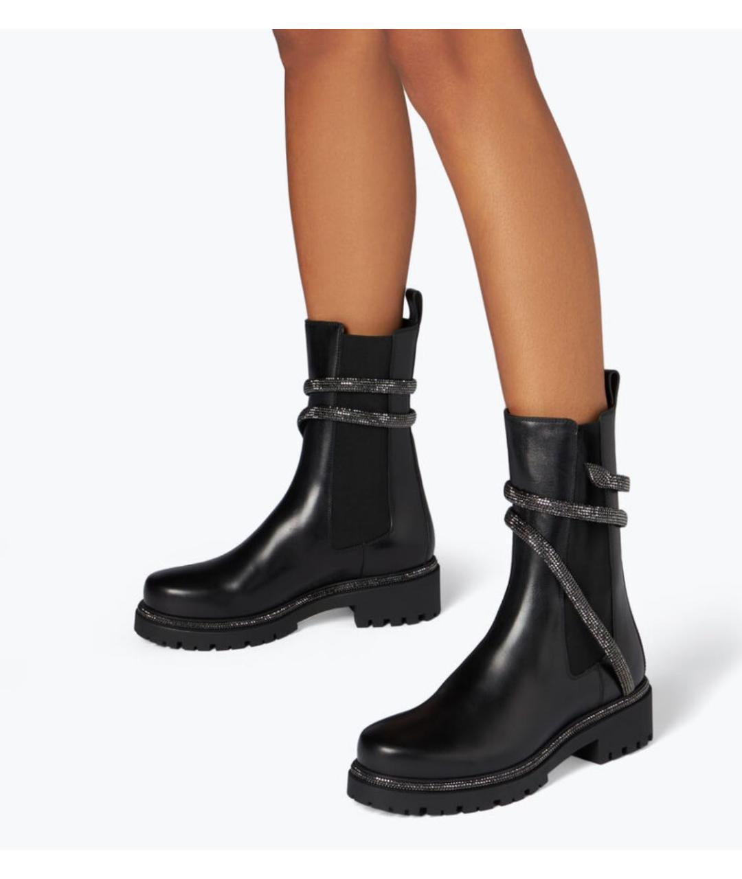 RENE CAOVILLA Черные кожаные ботинки, фото 5