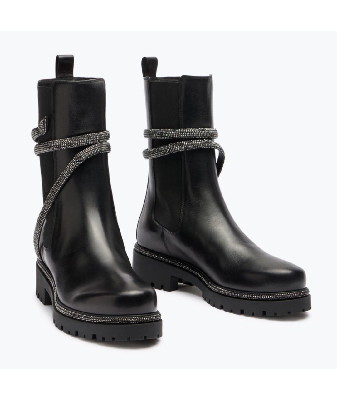 RENE CAOVILLA Черные кожаные ботинки, фото 2