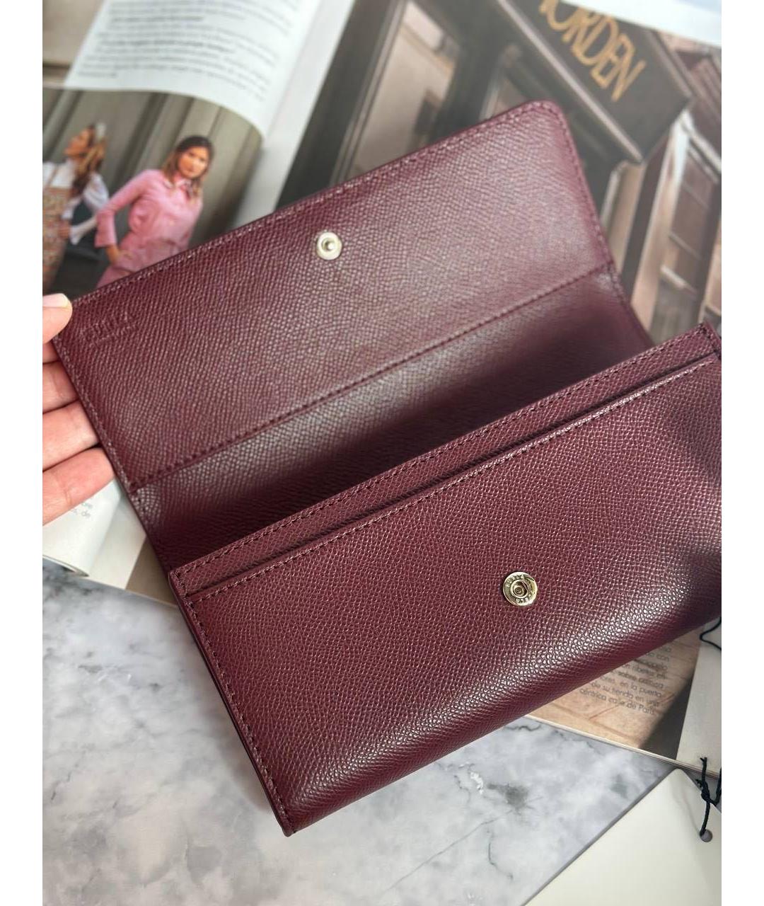 FURLA Бордовый кожаный кошелек, фото 4