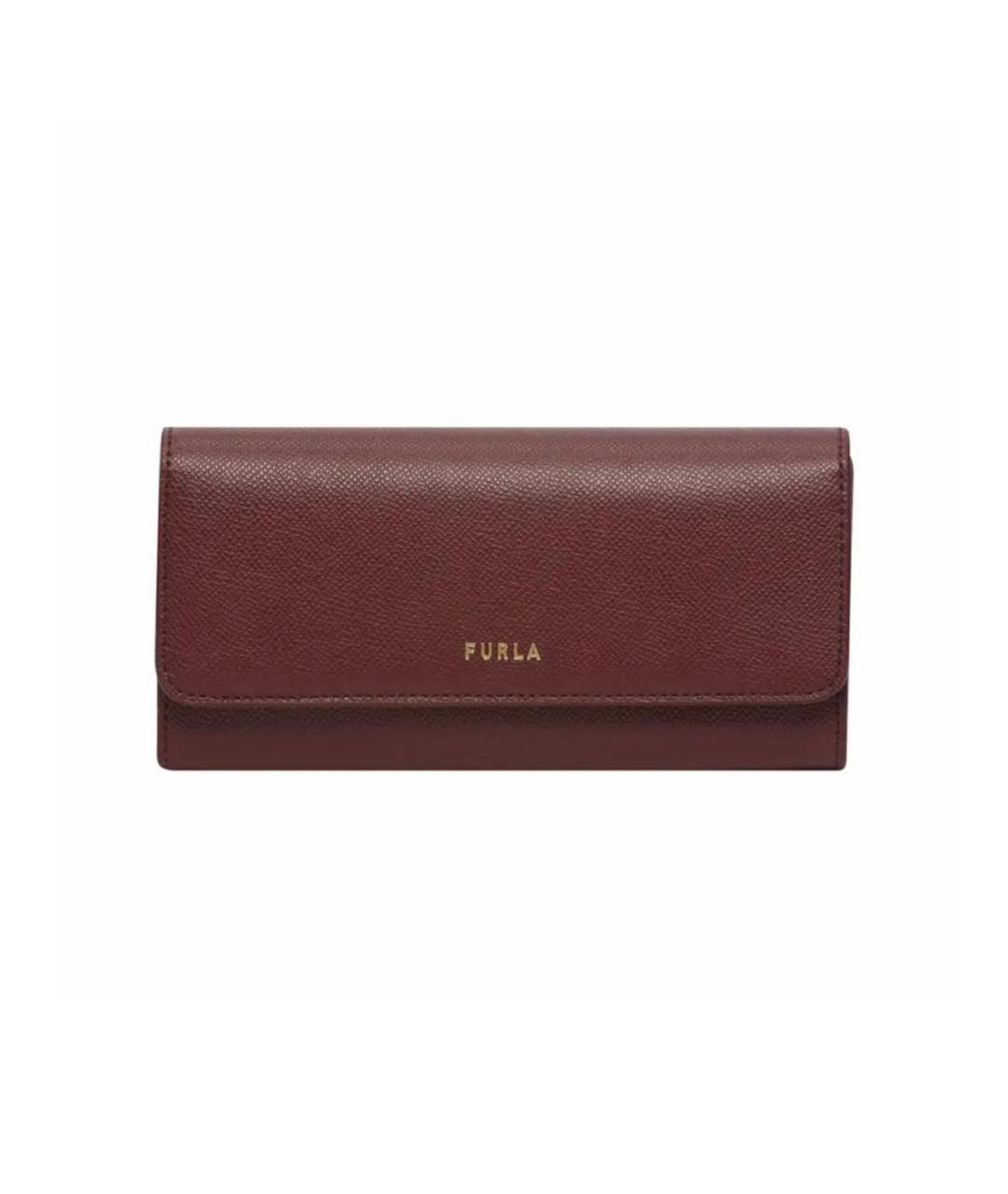 FURLA Бордовый кожаный кошелек, фото 1