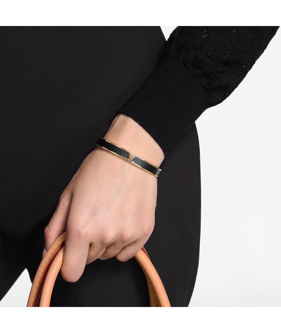 LOUIS VUITTON Черный металлический браслет, фото 3