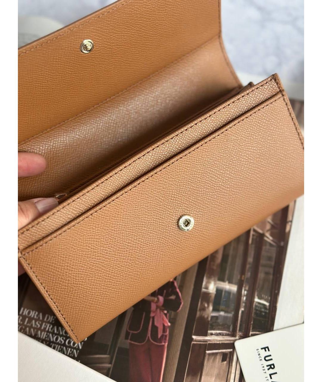 FURLA Коричневый кожаный кошелек, фото 5