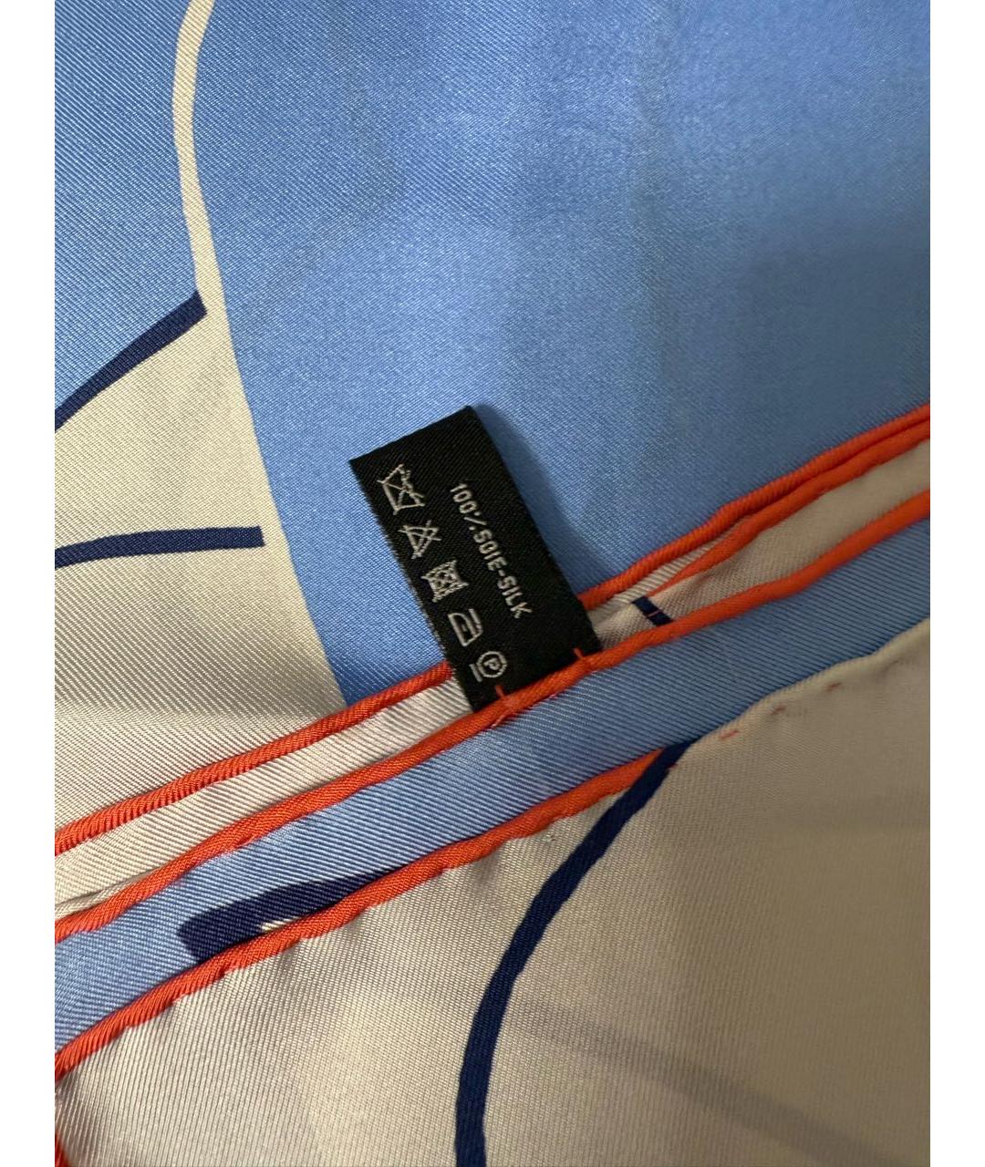 CHANEL Голубой шелковый платок, фото 4