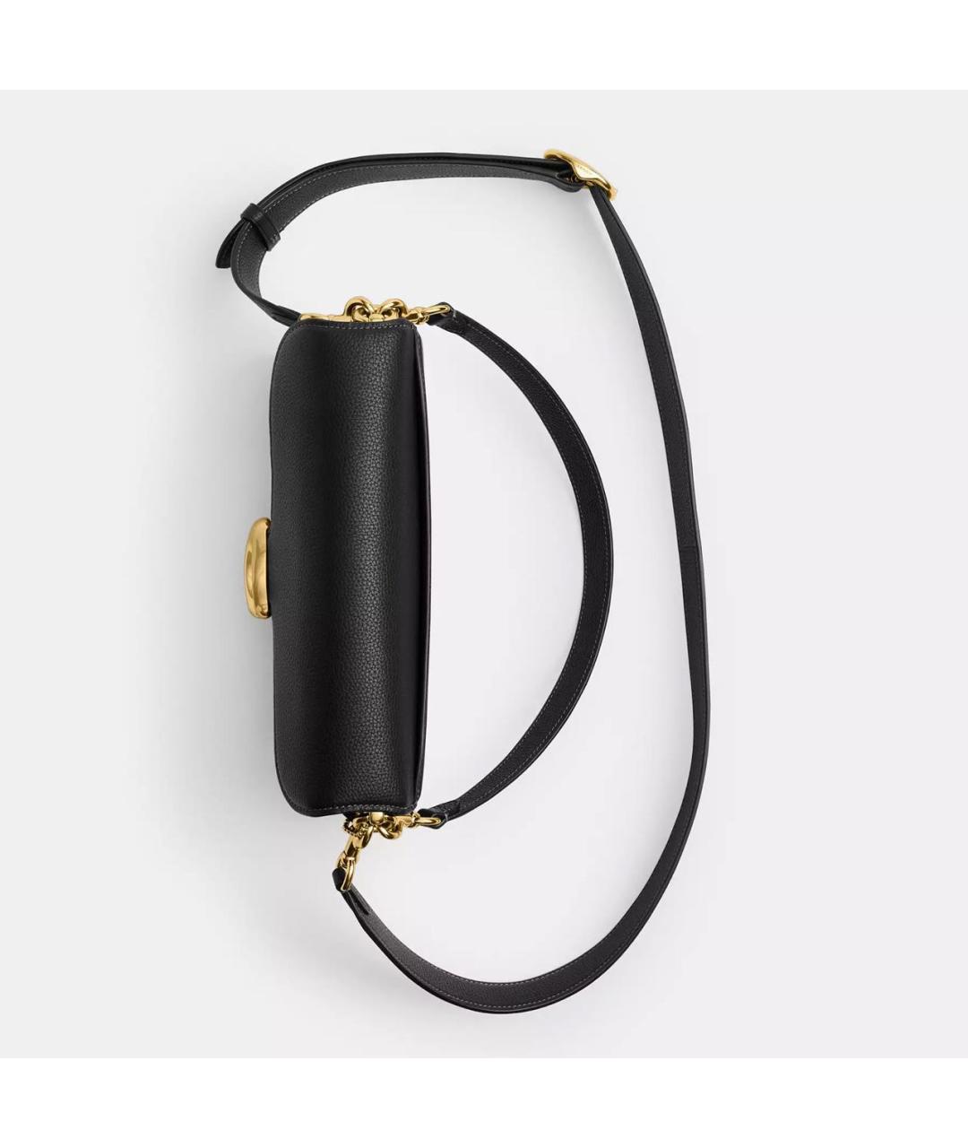 COACH Черная кожаная сумка через плечо, фото 3