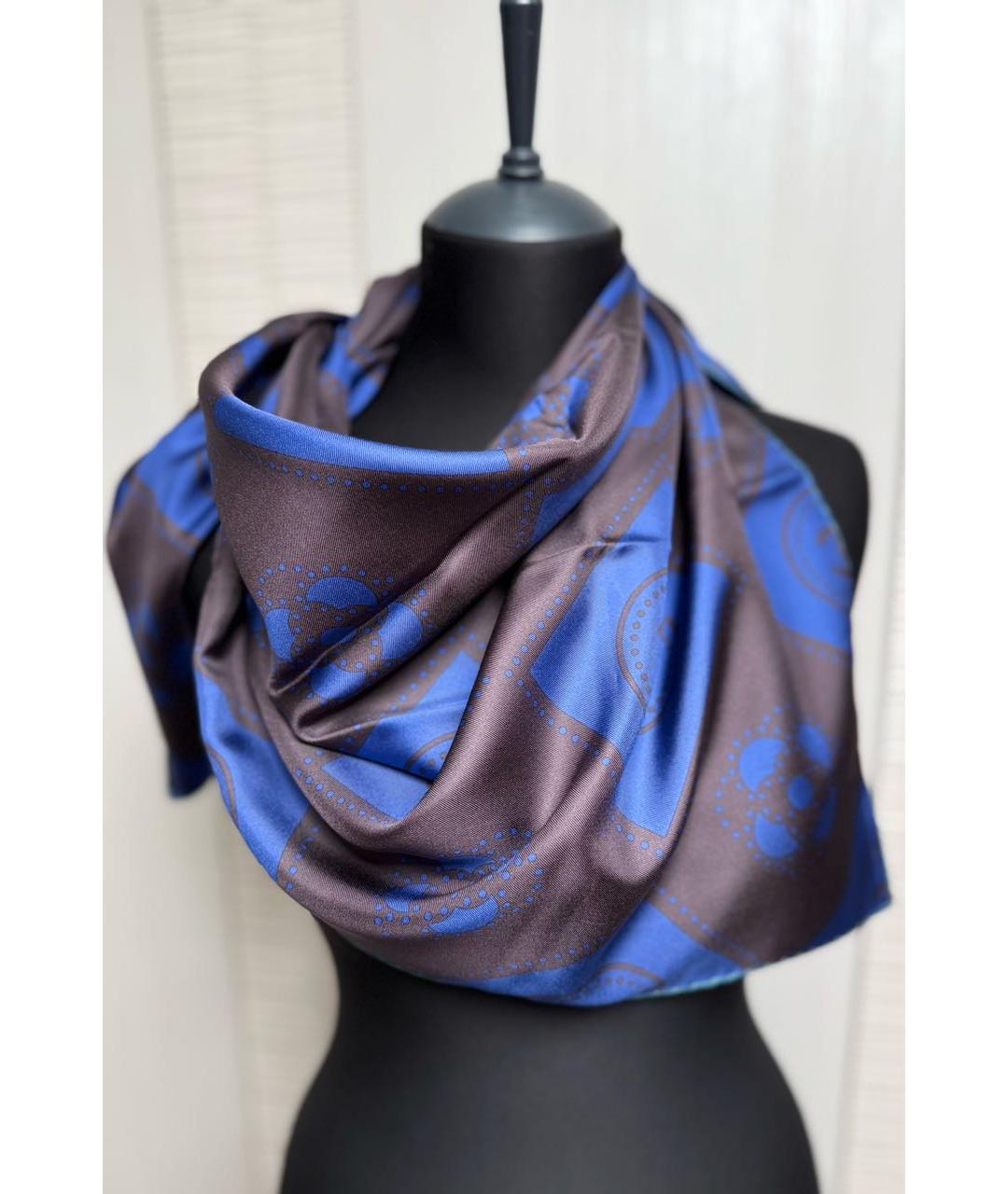 CHANEL Черный шелковый платок, фото 5