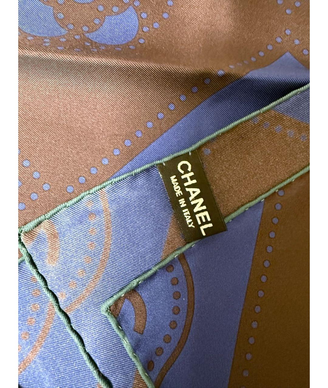 CHANEL Черный шелковый платок, фото 6