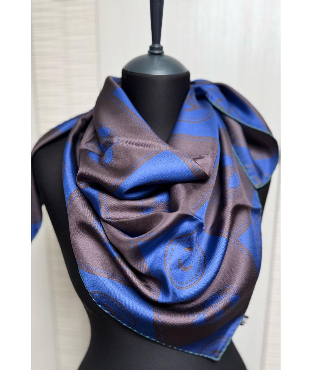 CHANEL Черный шелковый платок, фото 2