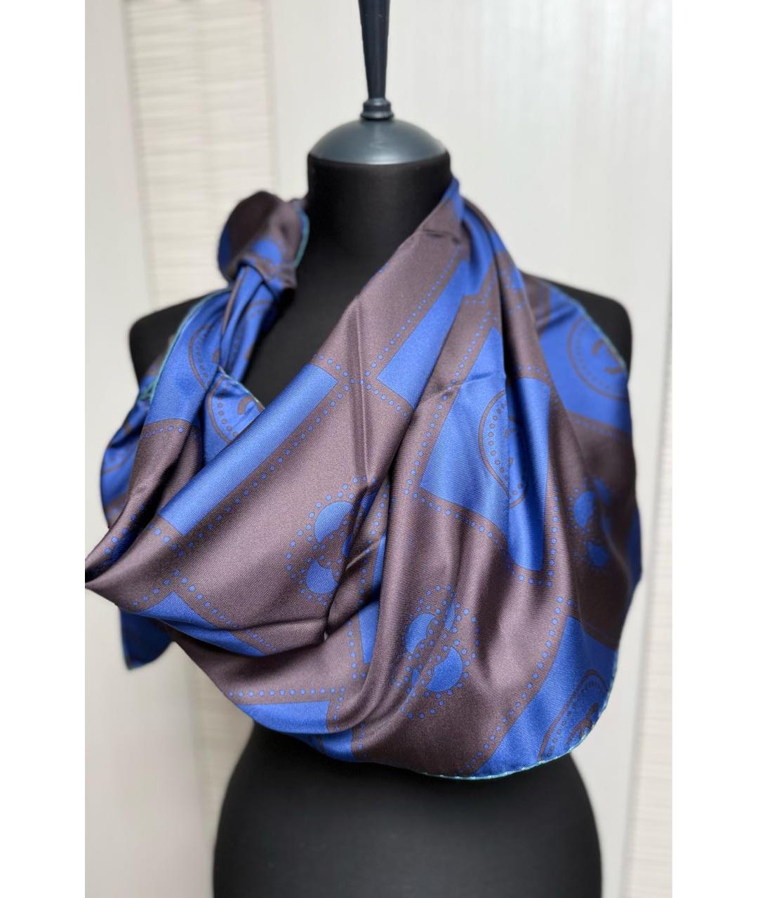 CHANEL Черный шелковый платок, фото 3