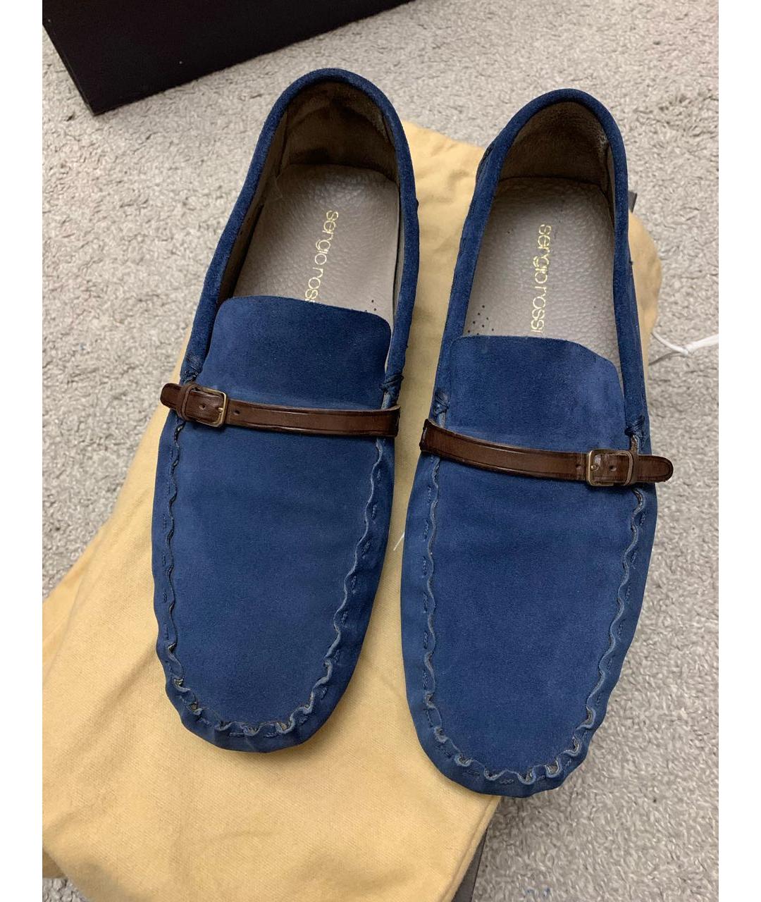 SERGIO ROSSI Синие замшевые мокасины, фото 2