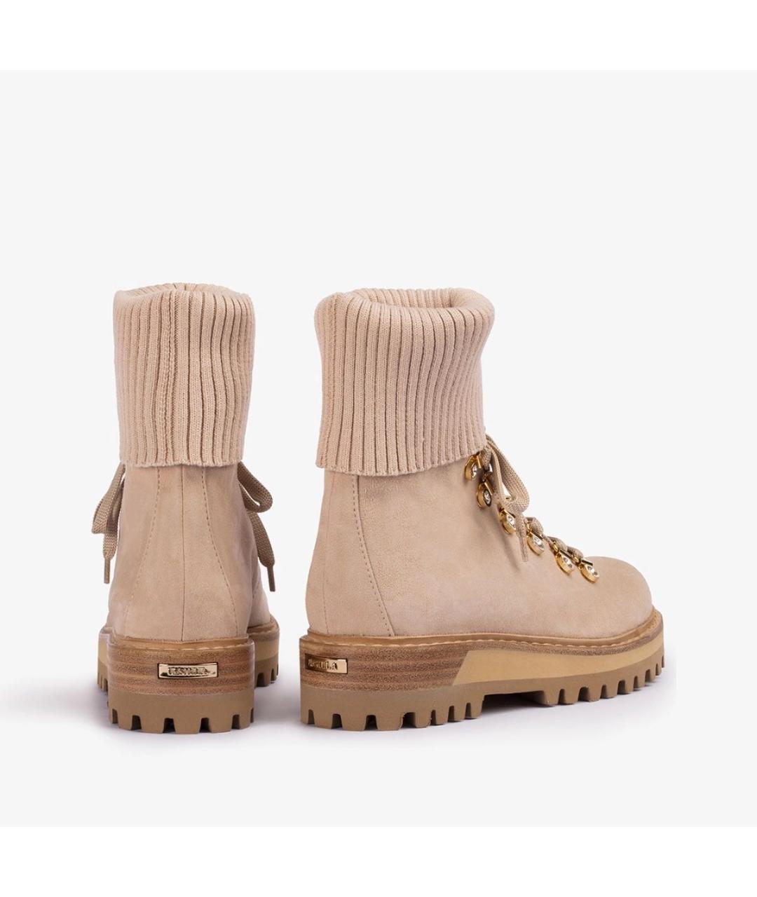 LE SILLA Бежевые замшевые ботинки, фото 3