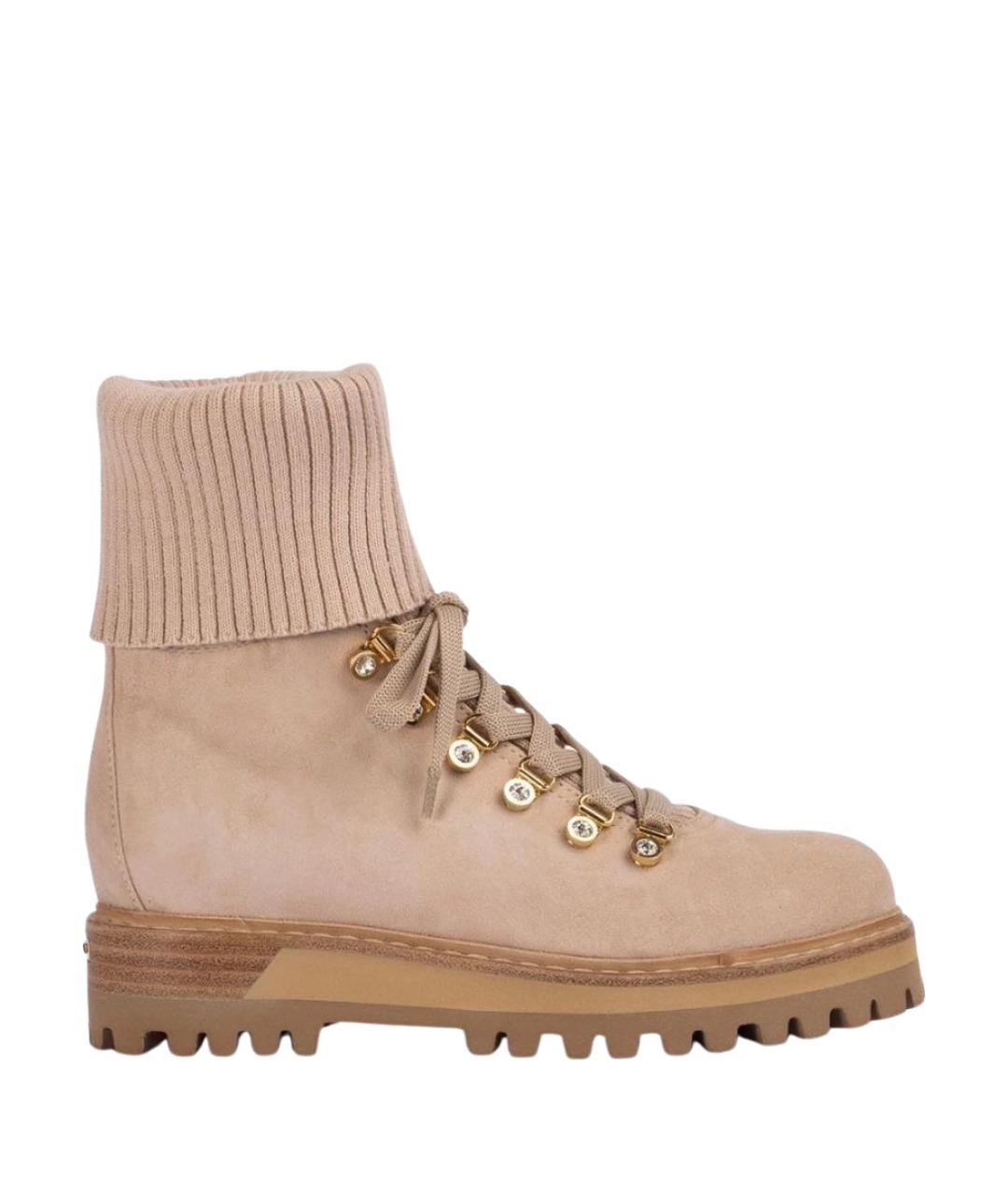 LE SILLA Бежевые замшевые ботинки, фото 1
