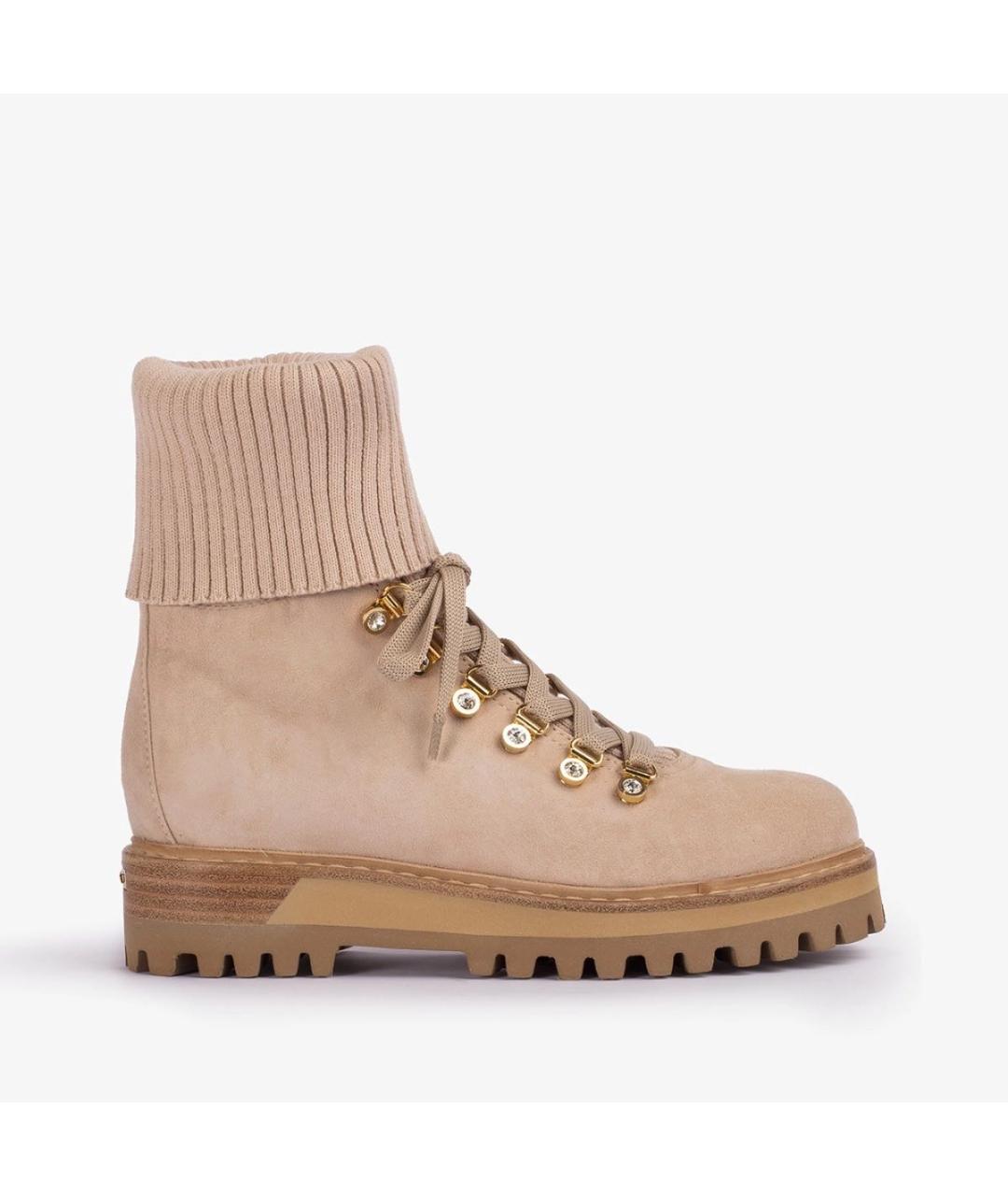 LE SILLA Бежевые замшевые ботинки, фото 6