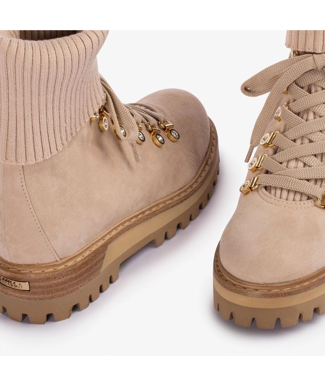 LE SILLA Бежевые замшевые ботинки, фото 4