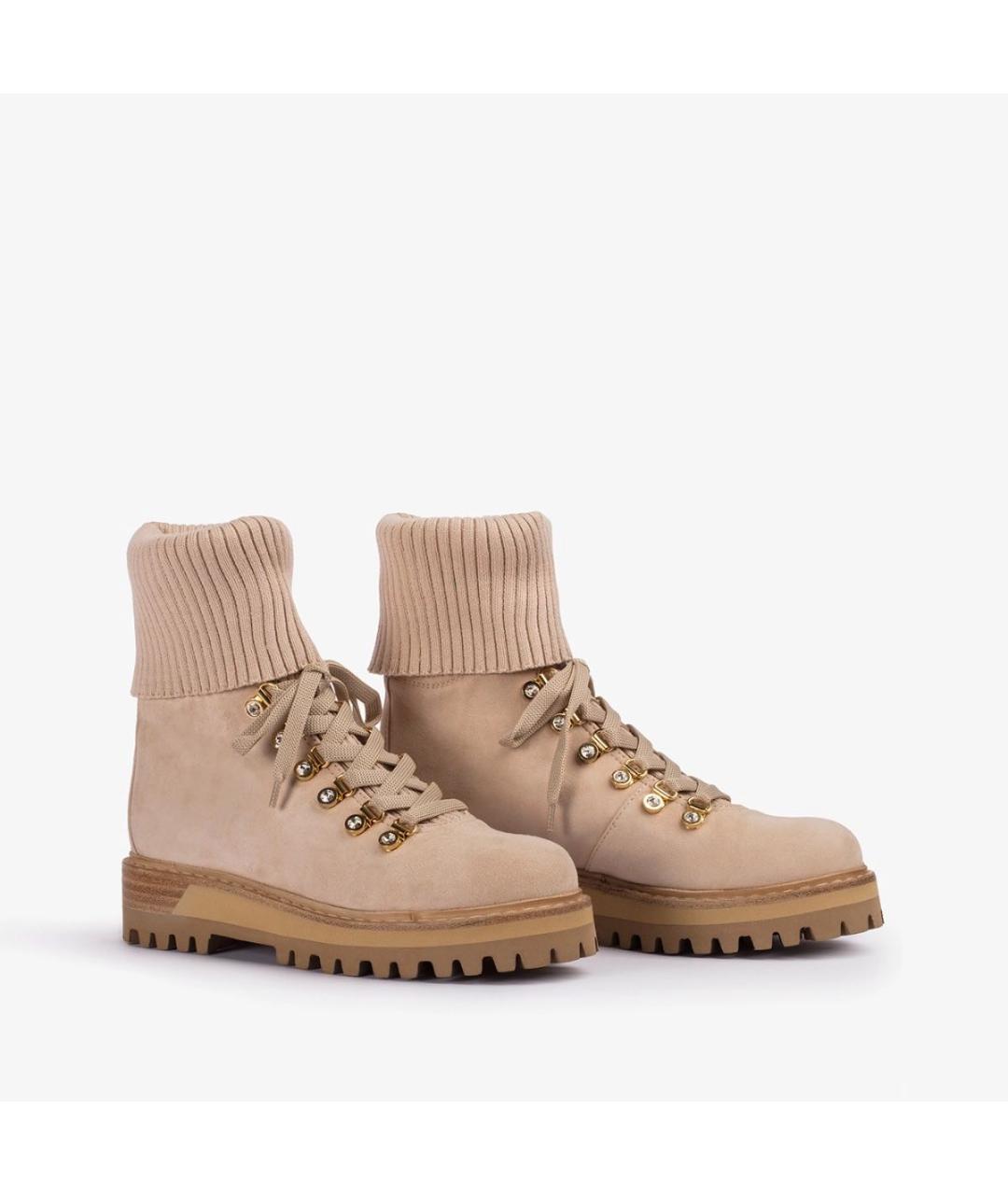 LE SILLA Бежевые замшевые ботинки, фото 2