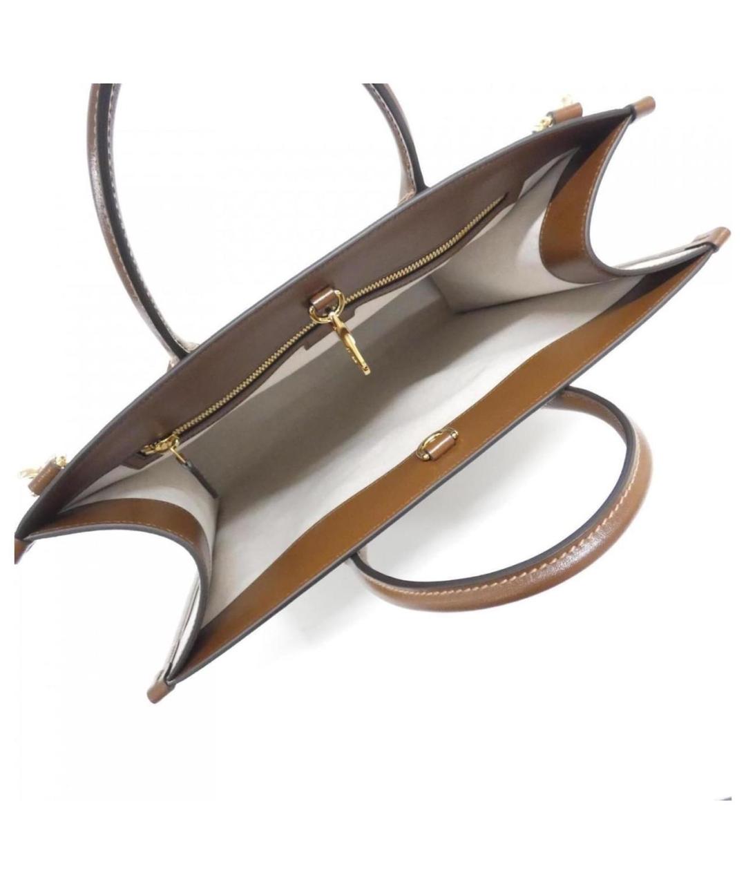 GUCCI Коричневая кожаная сумка тоут, фото 4