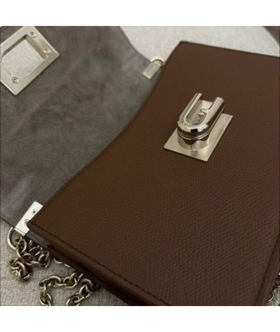 FURLA Коричневая кожаная сумка через плечо, фото 6