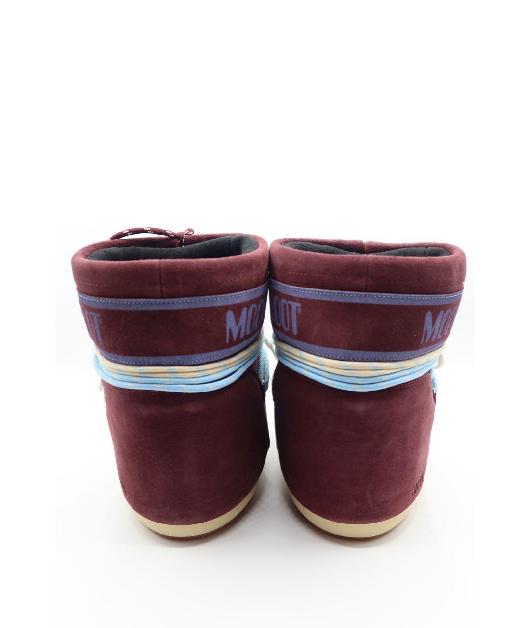 MOON BOOT Бордовые замшевые ботинки, фото 5