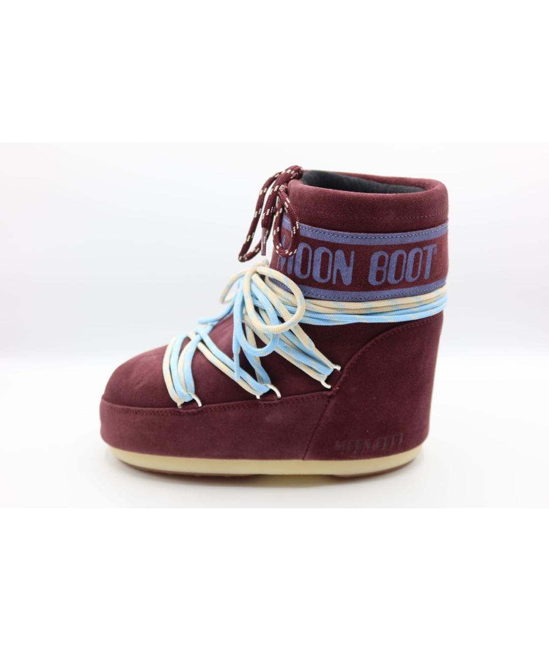 MOON BOOT Бордовые замшевые ботинки, фото 3