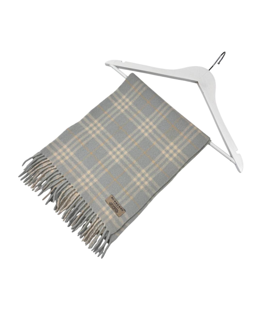 BURBERRY Голубой кашемировый шарф, фото 2