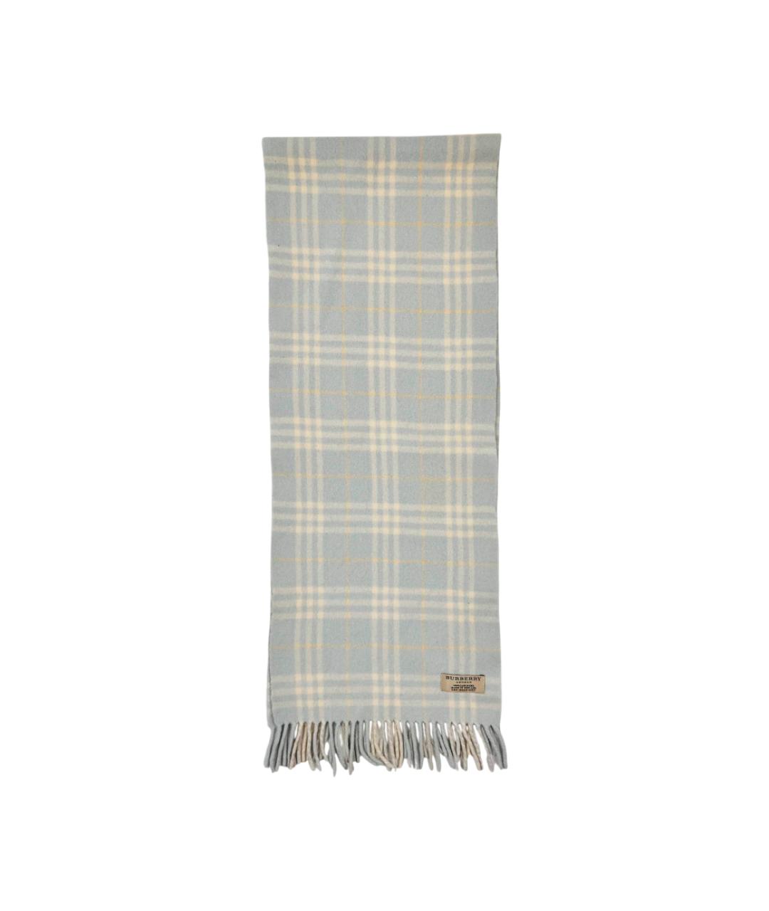 BURBERRY Голубой кашемировый шарф, фото 5