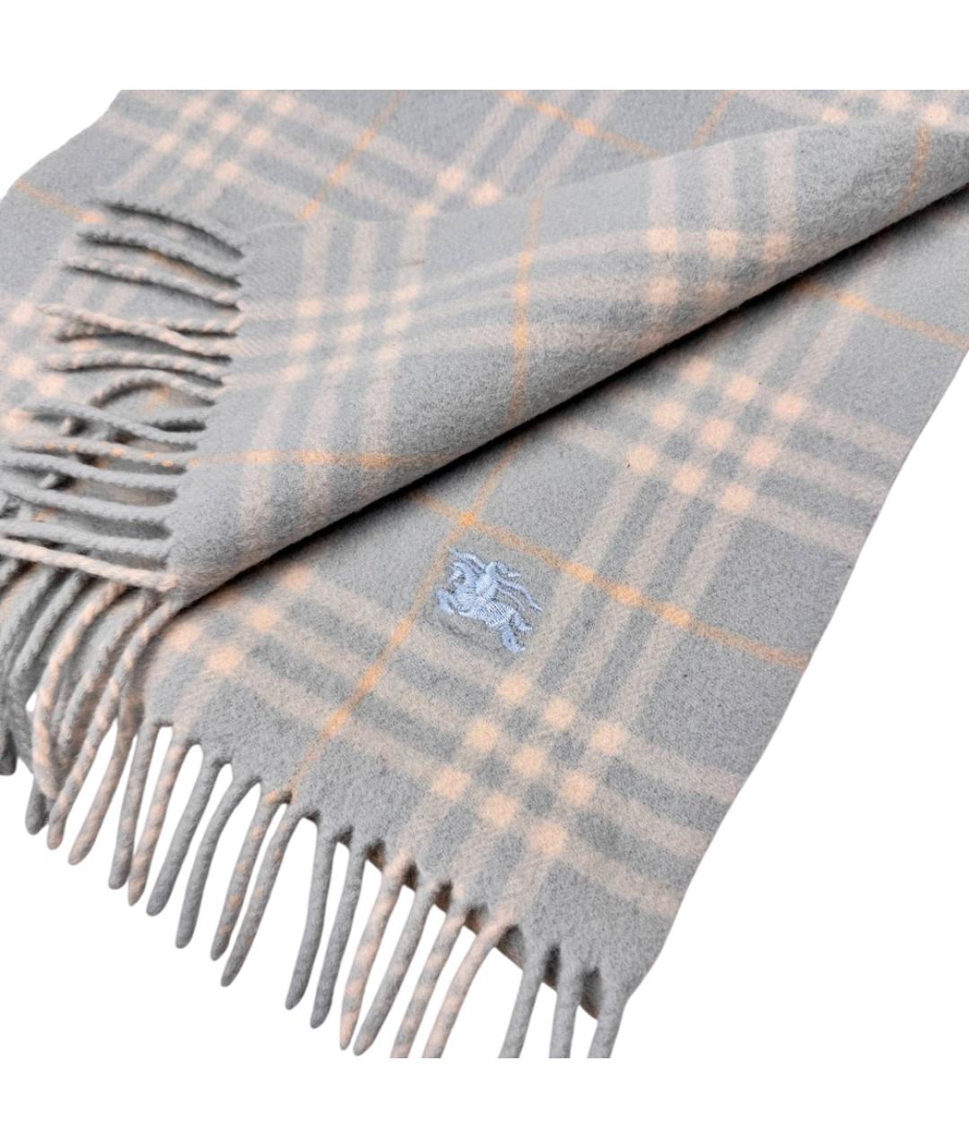 BURBERRY Голубой кашемировый шарф, фото 4