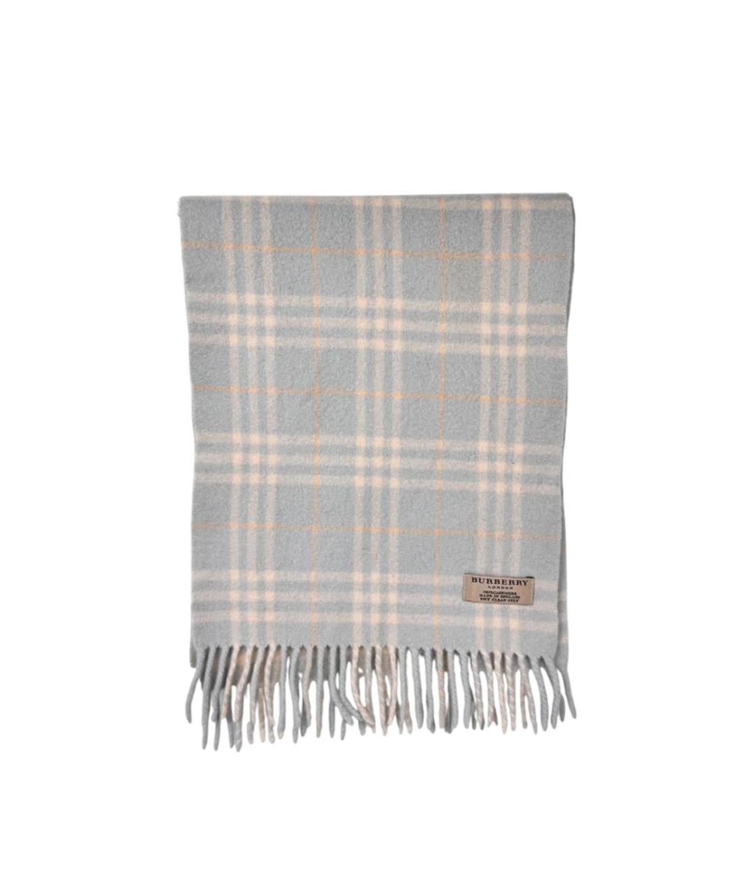 BURBERRY Голубой кашемировый шарф, фото 1