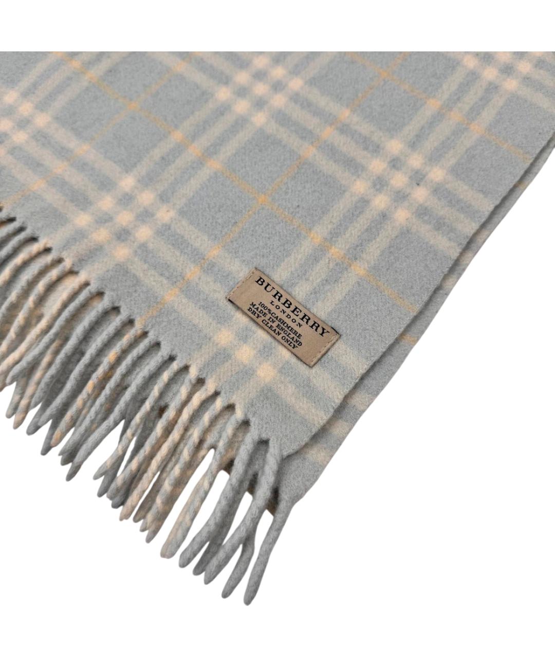 BURBERRY Голубой кашемировый шарф, фото 3