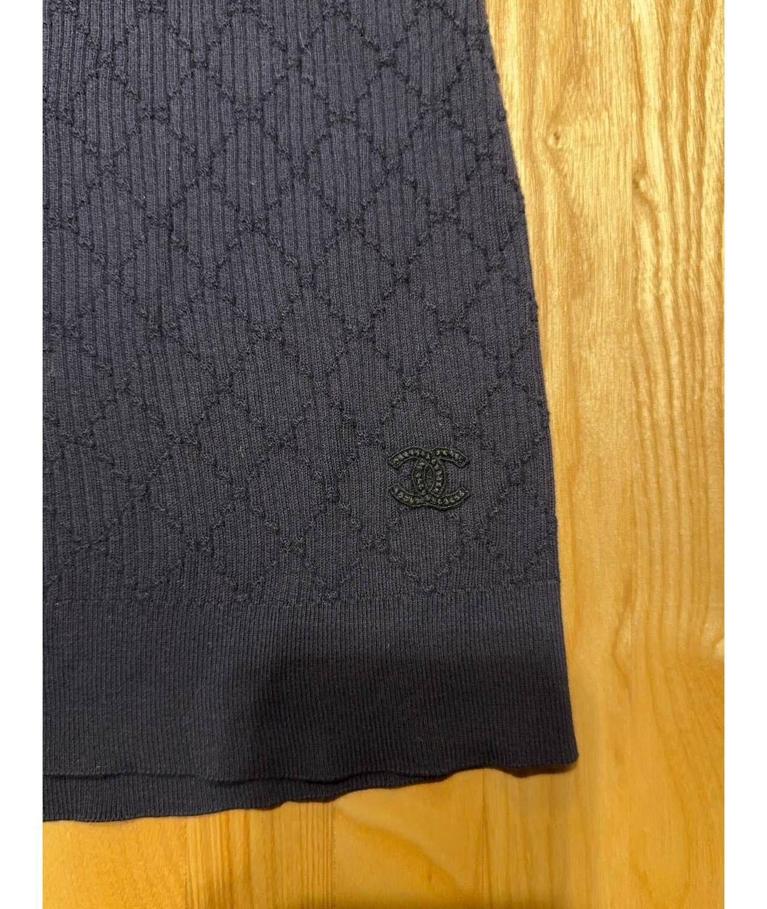 CHANEL Темно-синяя хлопковая майка, фото 2