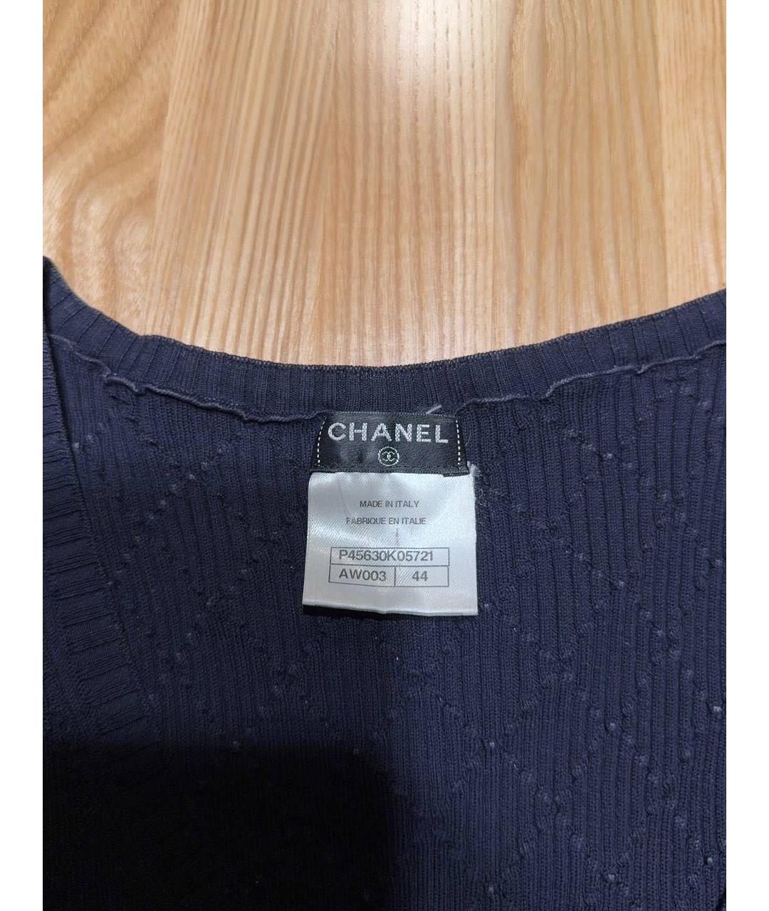 CHANEL Темно-синяя хлопковая майка, фото 4