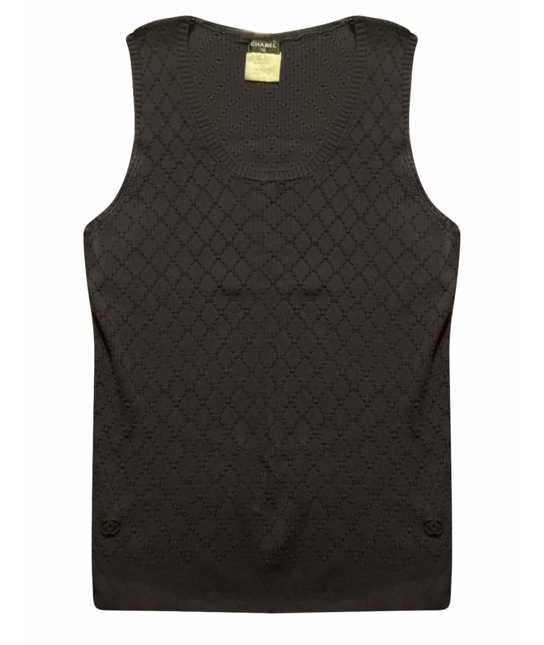 CHANEL Темно-синяя хлопковая майка, фото 1